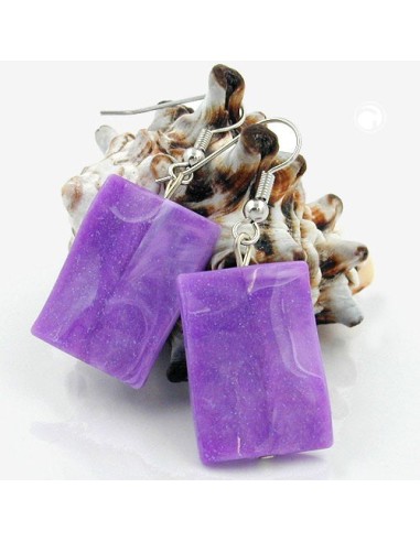 hook earrings pillow bead purple