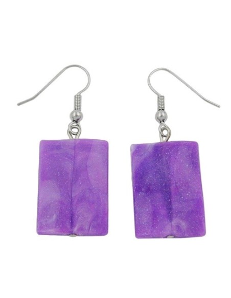 hook earrings pillow bead purple
