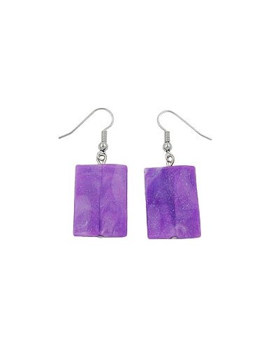 hook earrings pillow bead purple