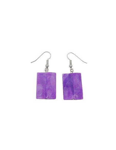 hook earrings pillow bead purple