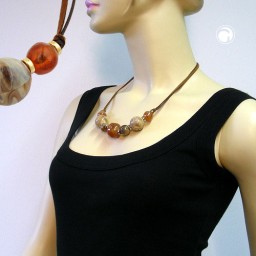 necklace brown beads 55cm