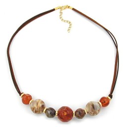 necklace brown beads 55cm