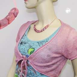 necklace slanted beads rose-marbled