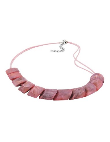 necklace slanted beads rose-marbled