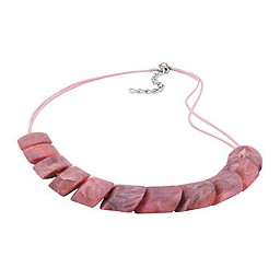 necklace slanted beads rose-marbled