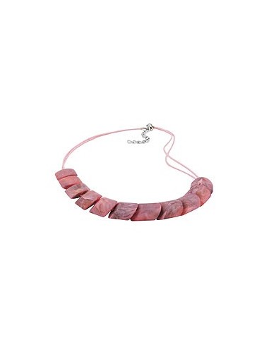 necklace slanted beads rose-marbled