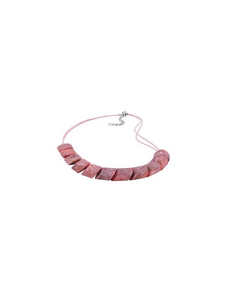 necklace slanted beads rose-marbled