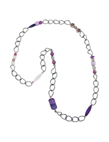 necklace purple beads 95cm