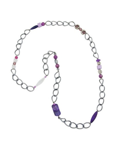 necklace purple beads 95cm