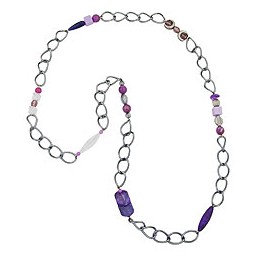 necklace purple beads 95cm