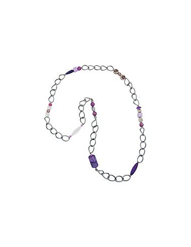necklace purple beads 95cm