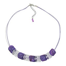 necklace slanted bead lilac-crystal cord light lilac