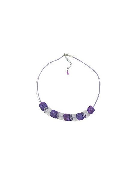 necklace slanted bead lilac-crystal cord light lilac