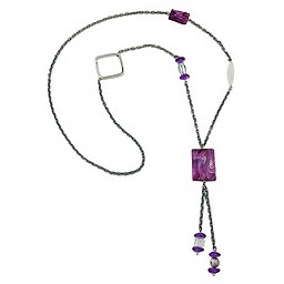 necklace purple beads 95cm