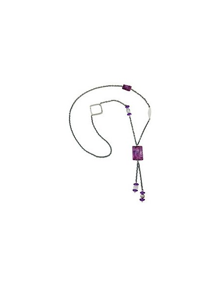 necklace purple beads 95cm