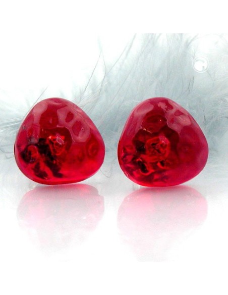 stud earrings red transparent