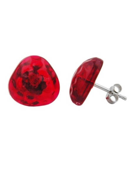 stud earrings red transparent