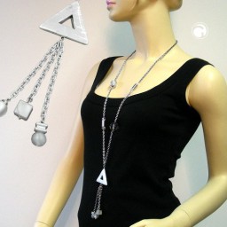 necklace grey-silver chrome 95cm