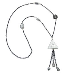 necklace grey-silver chrome 95cm