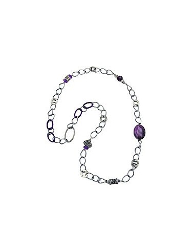 necklace purple beads 95cm
