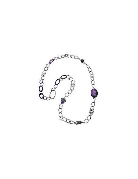 necklace purple beads 95cm
