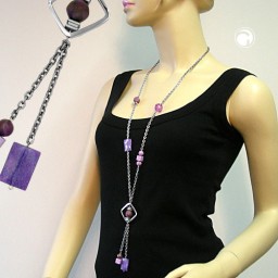 necklace lilac transparent 90cm