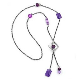 necklace lilac transparent 90cm