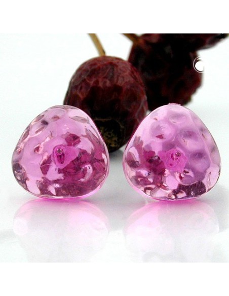 stud earrings pink transparent