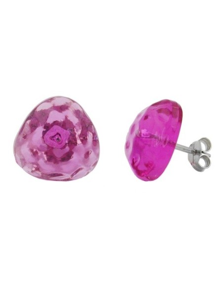 stud earrings pink transparent
