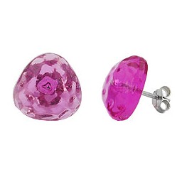 stud earrings pink transparent