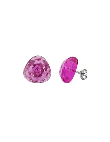 stud earrings pink transparent