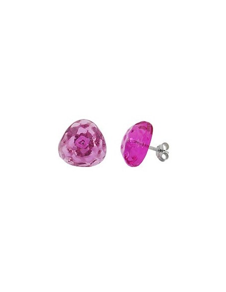 stud earrings pink transparent