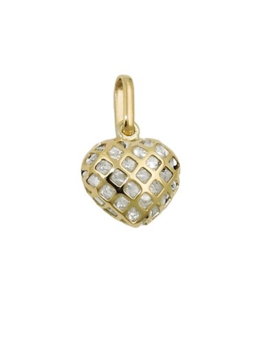 pendant 11x12mm heart filled with small zirconias 9k gold