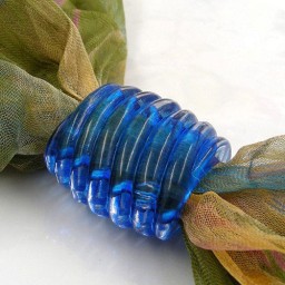 scarf bead spiral marking blue transparent 35mm