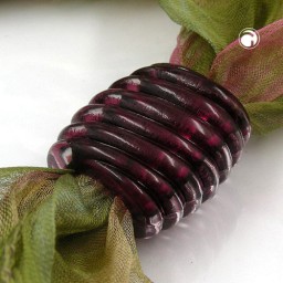 scarf bead spiral marking plum transparent 35mm