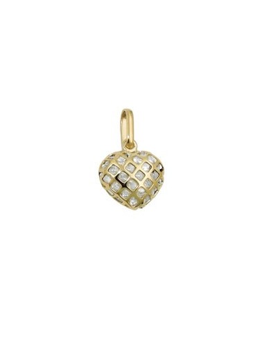 pendant 11x12mm heart filled with small zirconias 9k gold