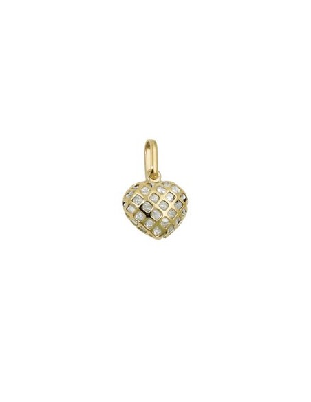 pendant 11x12mm heart filled with small zirconias 9k gold