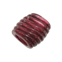 scarf bead spiral marking plum transparent 35mm