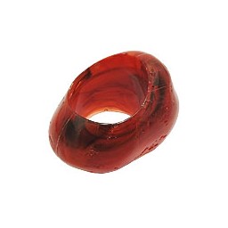 scarf bead red marbled 25x33mm