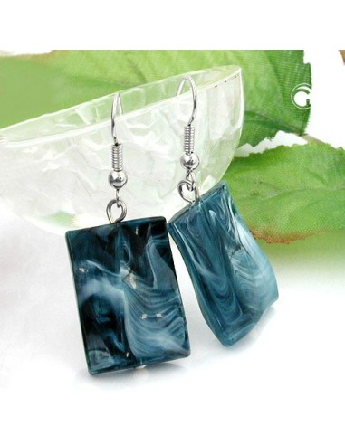 hook earrings pillow bead dark blue black