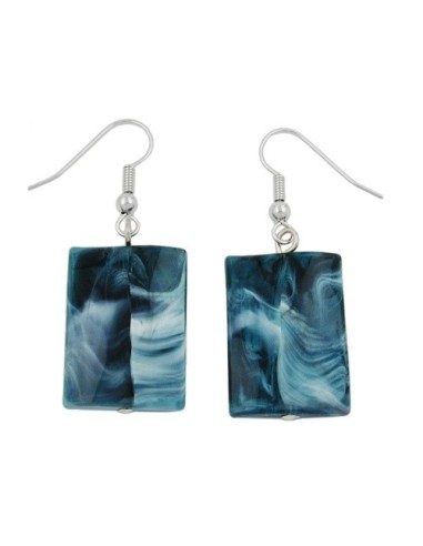 hook earrings pillow bead dark blue black