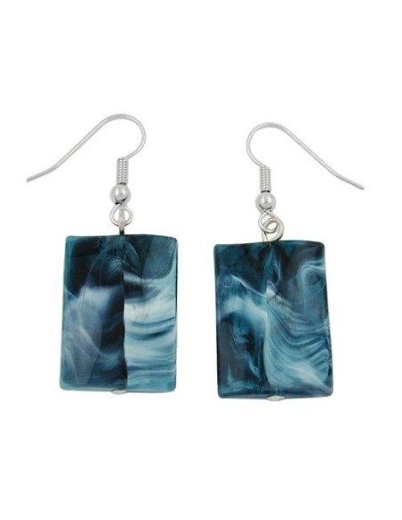 hook earrings pillow bead dark blue black