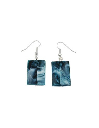 hook earrings pillow bead dark blue black