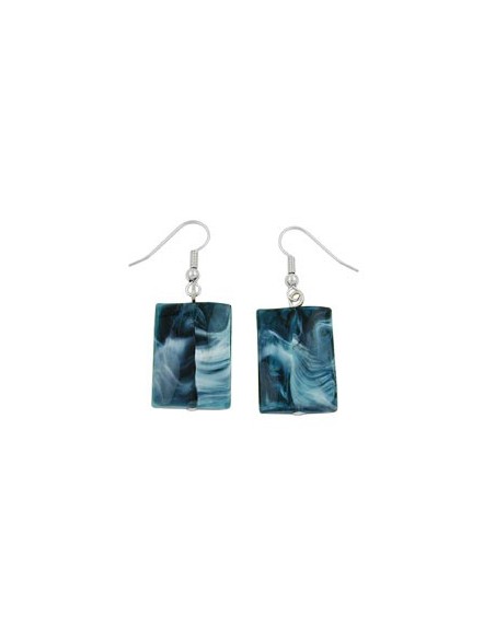 hook earrings pillow bead dark blue black