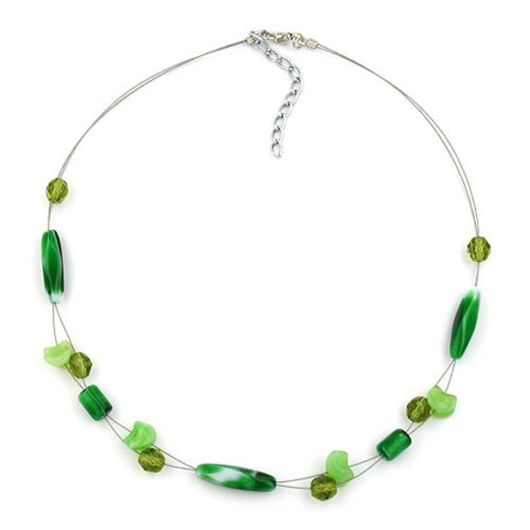 necklace glass beads green