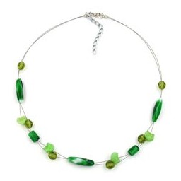 necklace glass beads green