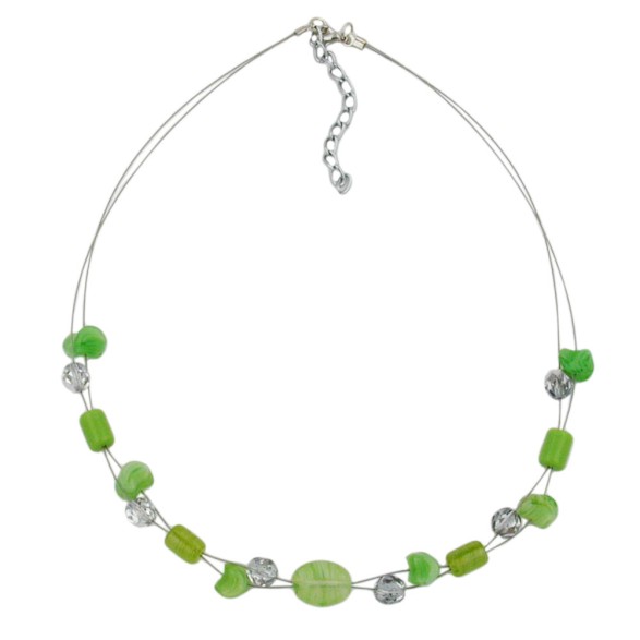 necklace glass beads green