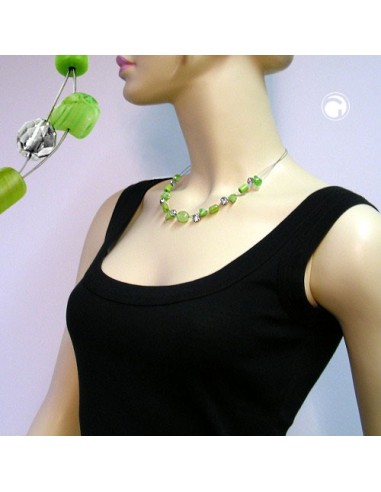 necklace glass beads green