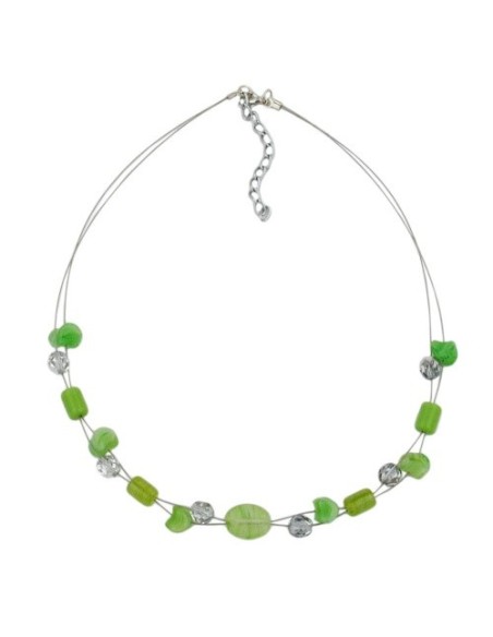 necklace glass beads green
