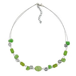 necklace glass beads green